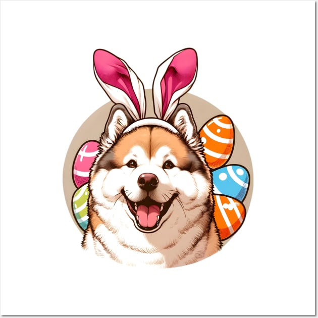 Kishu Ken Wears Bunny Ears for Easter Fun Wall Art by ArtRUs